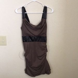 A brown sequence dress